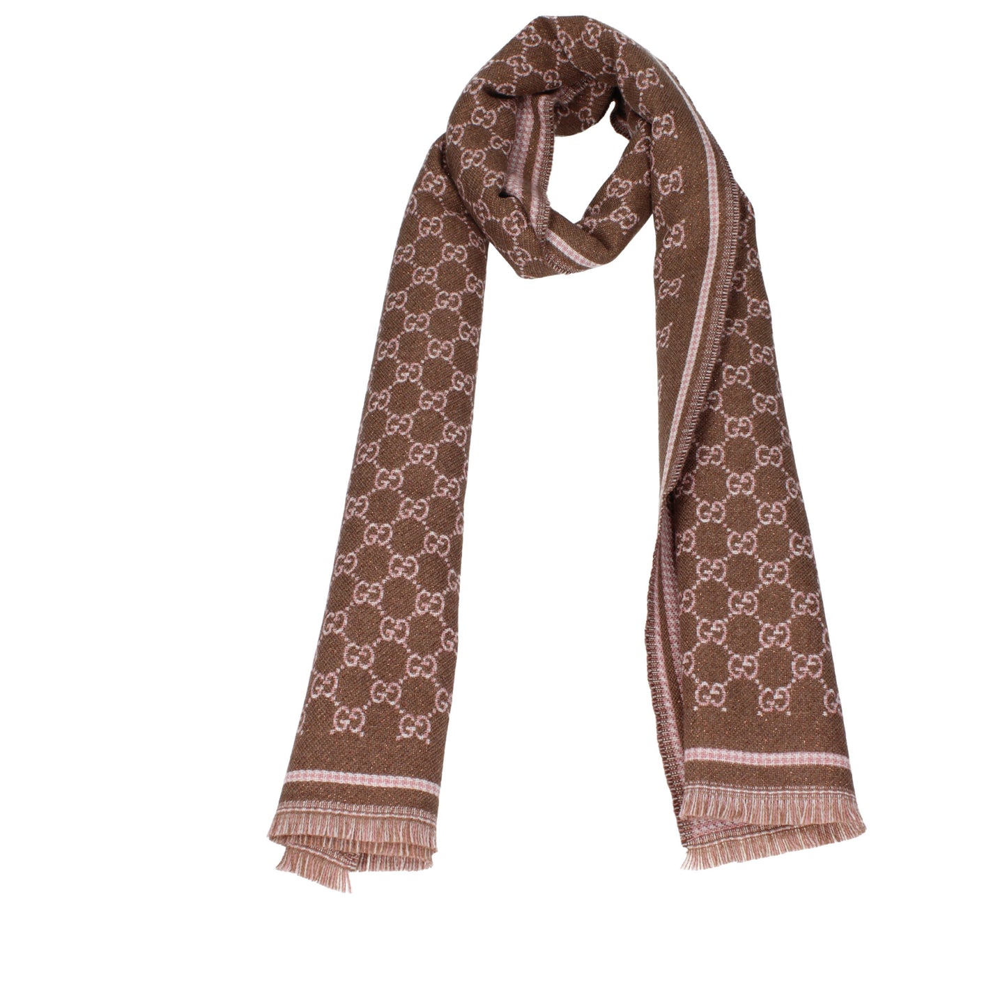Gucci Scarves Women Wool Brown/Pink