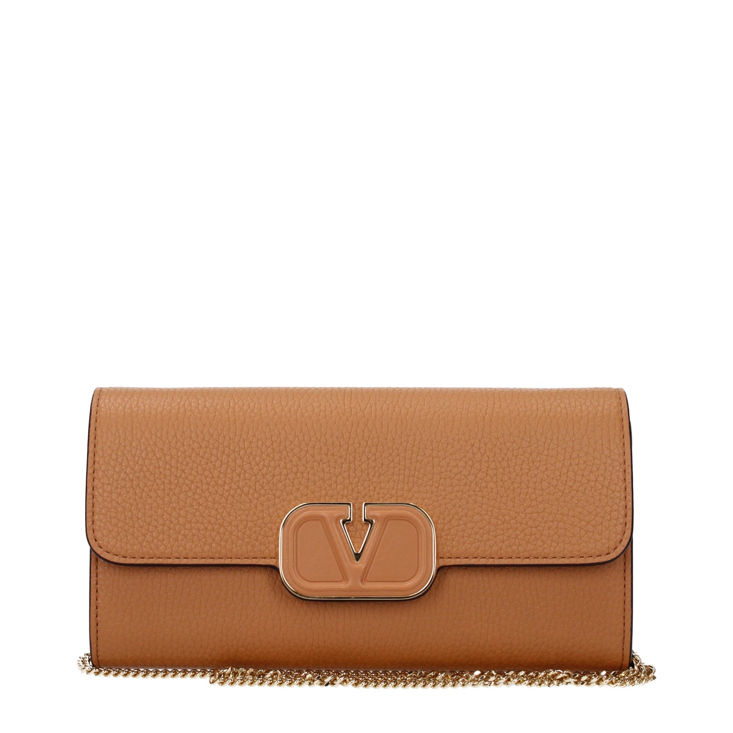 Valentino Garavani Clutches Women Leather Brown/Almond