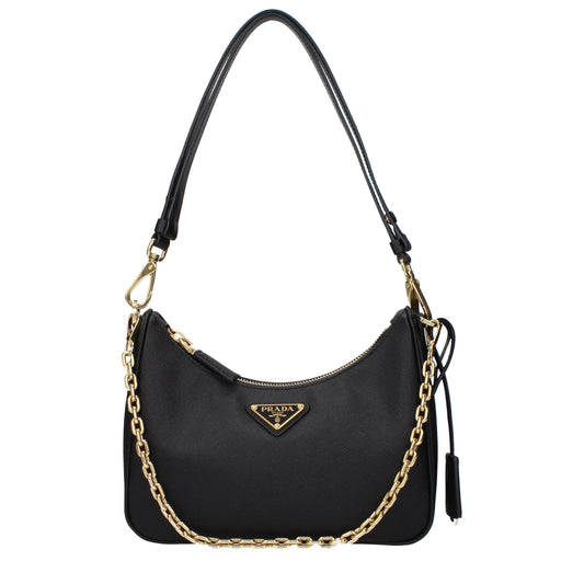 Prada Shoulder Bags Women Leather Black