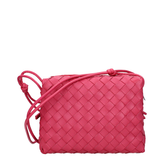 Bottega Veneta Crossbody Bags Women Leather Fuchsia/Cranberry