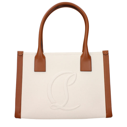 Louboutin Shoulder Bags Women Fabric  Beige/Leather