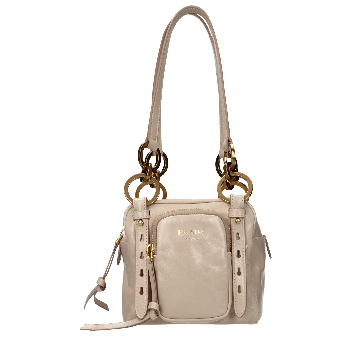 Prada Shoulder Bags Women Leather Pink/Powder Pink