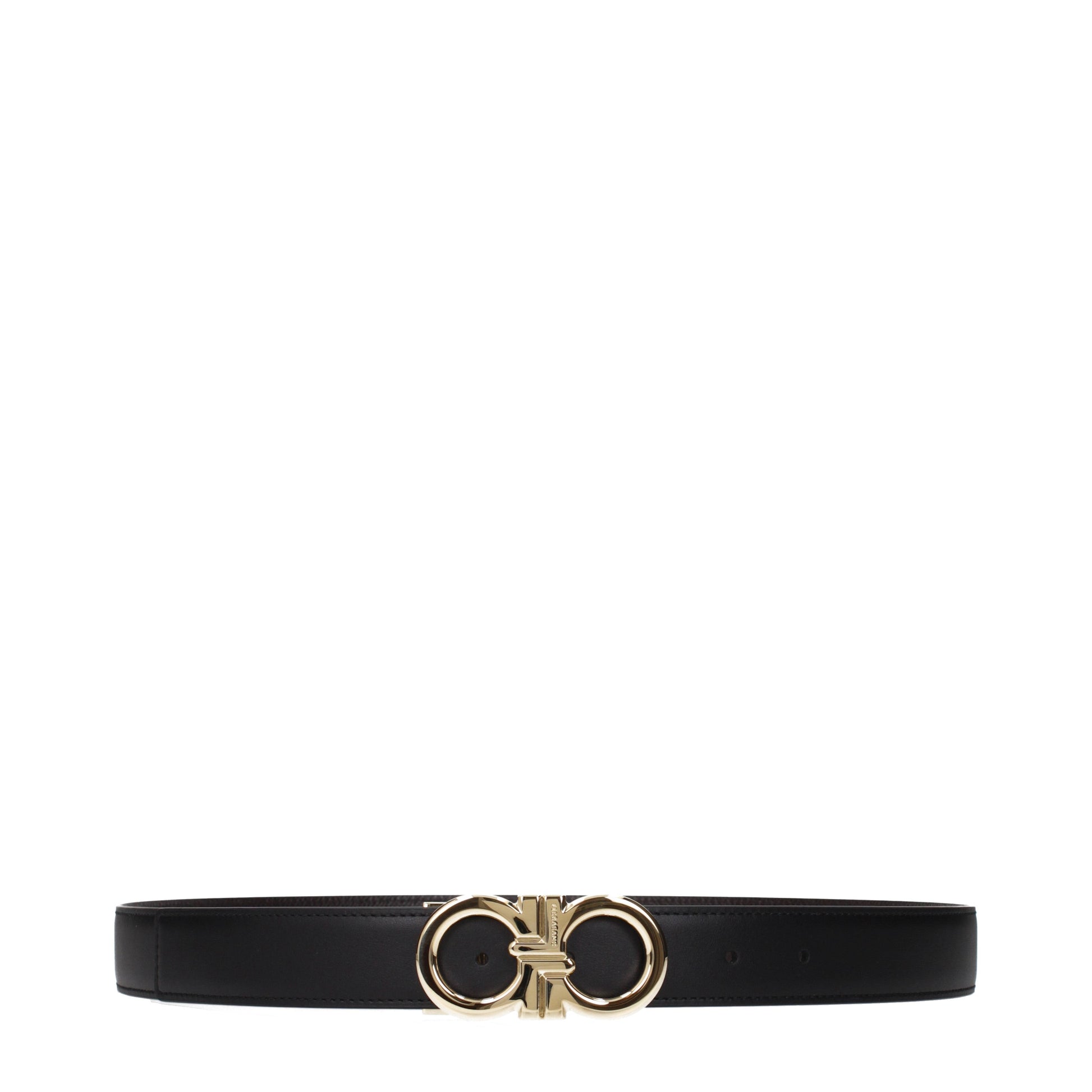 Salvatore Ferragamo Belts Men Leather Black/Dark Brown