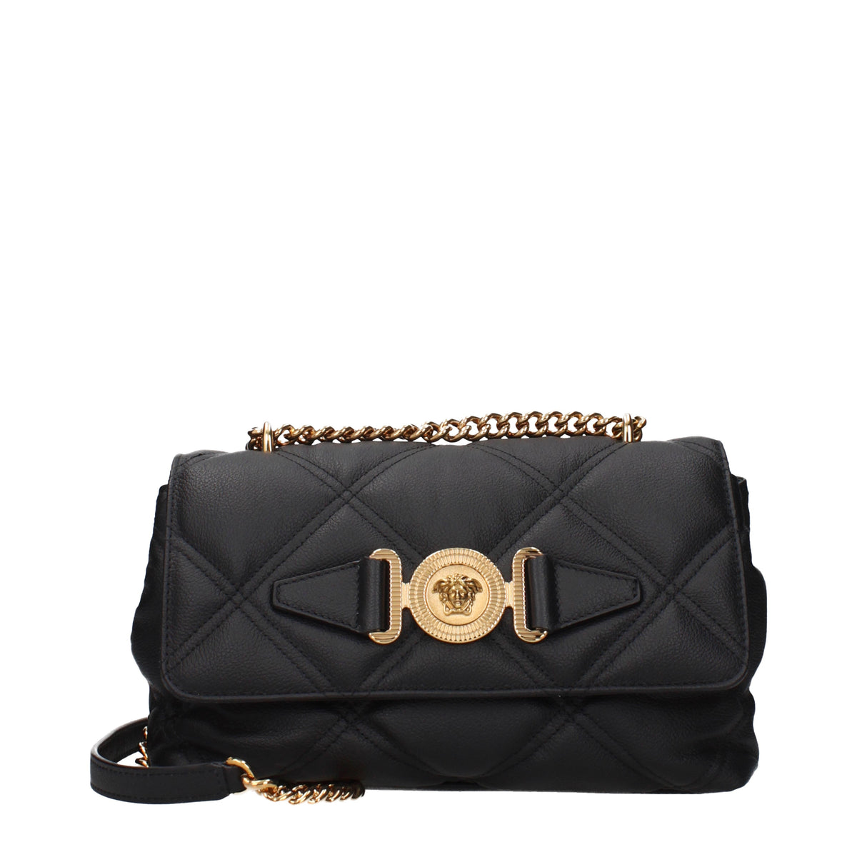Versace Shoulder Bags Women Leather Black