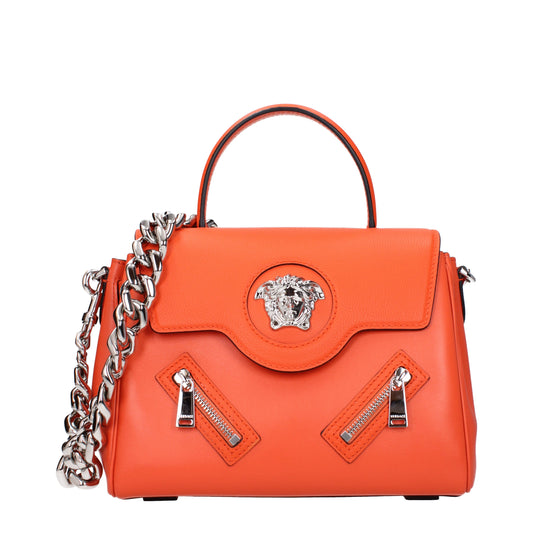 Versace Handbags Women Leather Orange/Spritz