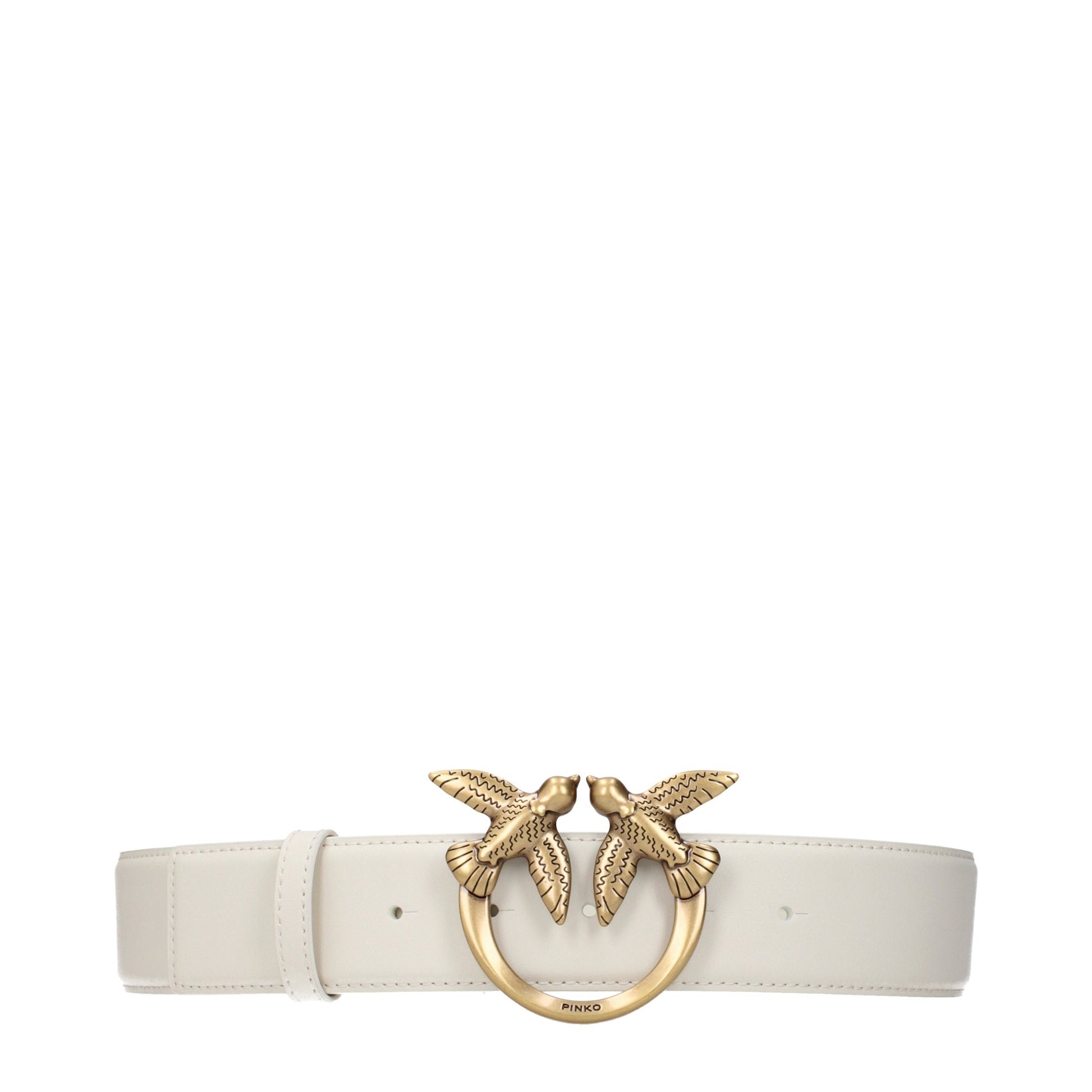 Pinko Belts Women Leather White/Silk