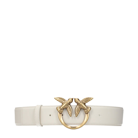Pinko Belts Women Leather White/Silk