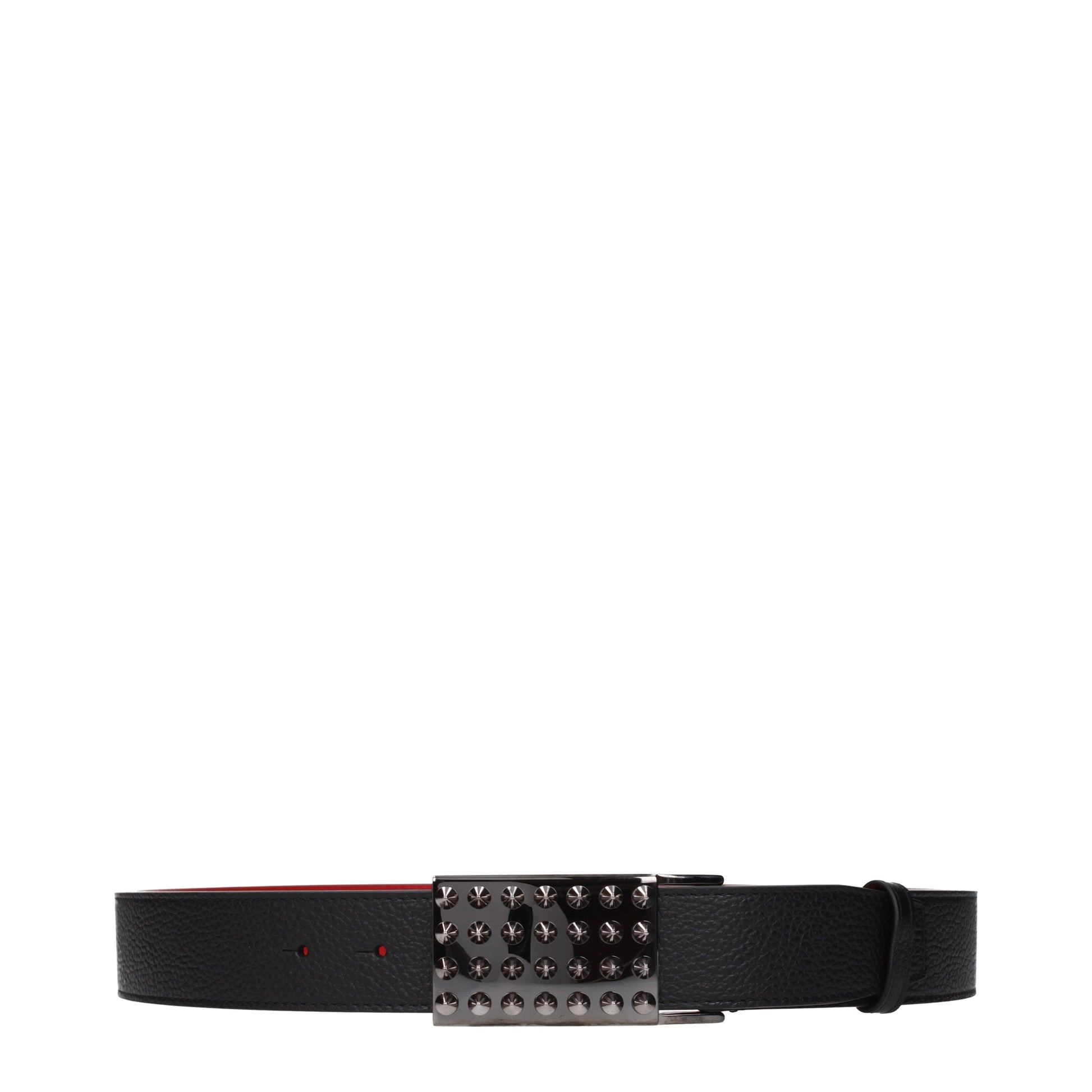Louboutin Belts Men Leather Black