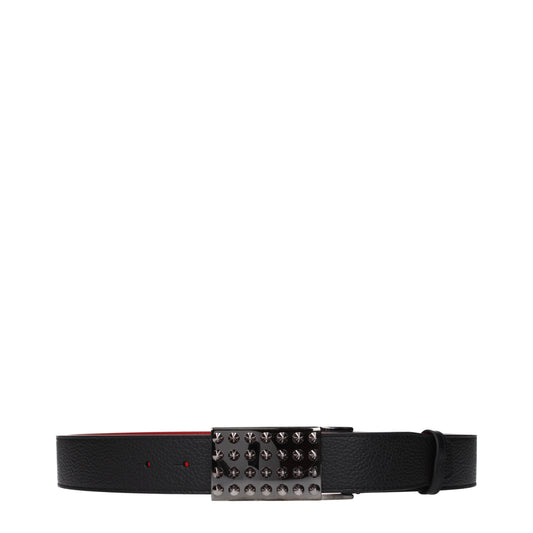 Louboutin Belts Men Leather Black