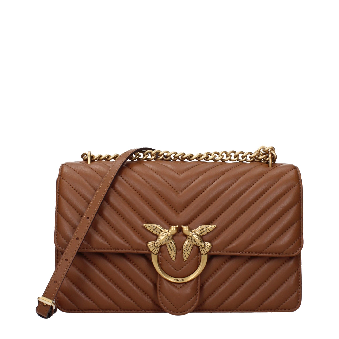 Pinko Crossbody Bags Women Leather Brown