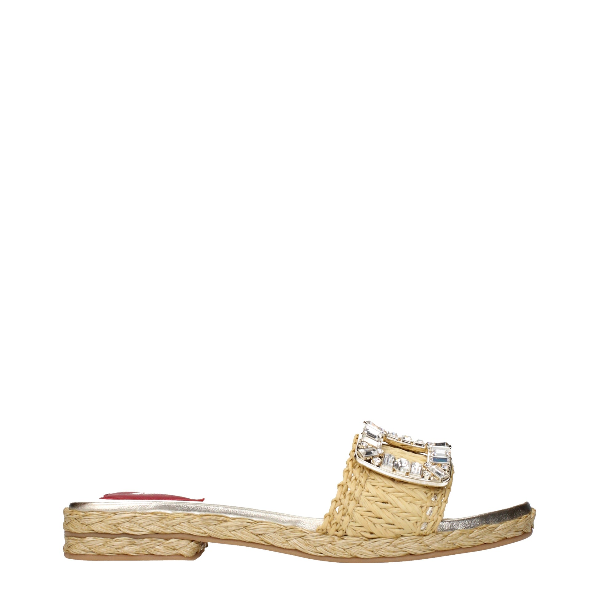 Roger Vivier Slippers and Clogs Women Raffia Beige
