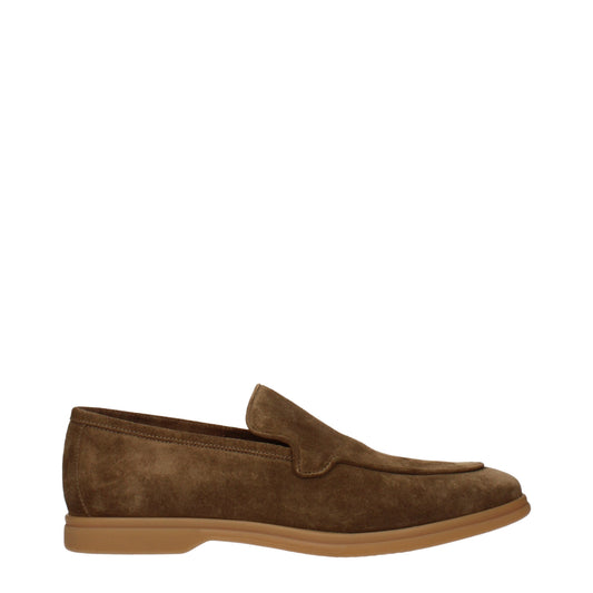 Eleventy Loafers Men Suede Brown