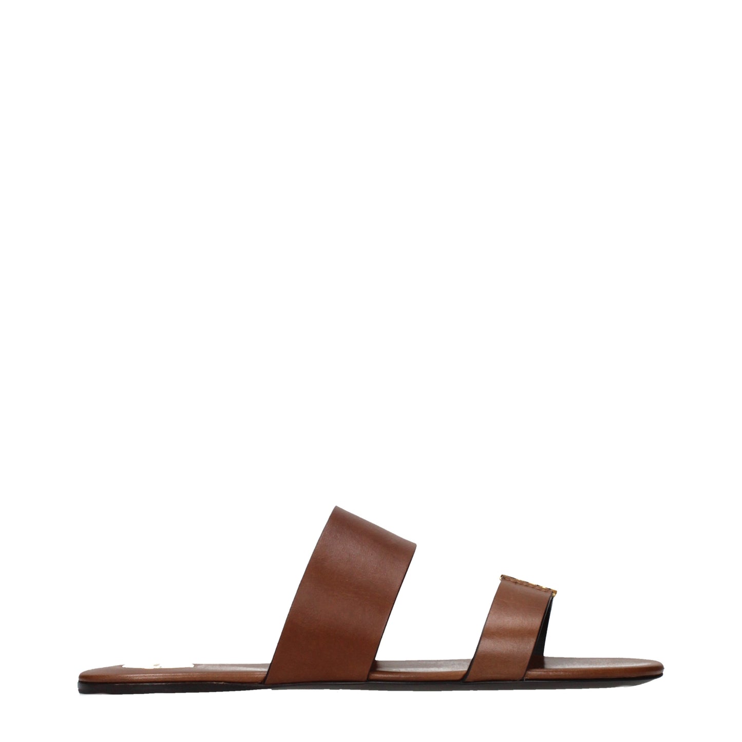 Saint Laurent Sandals Women Leather Brown/Burnt