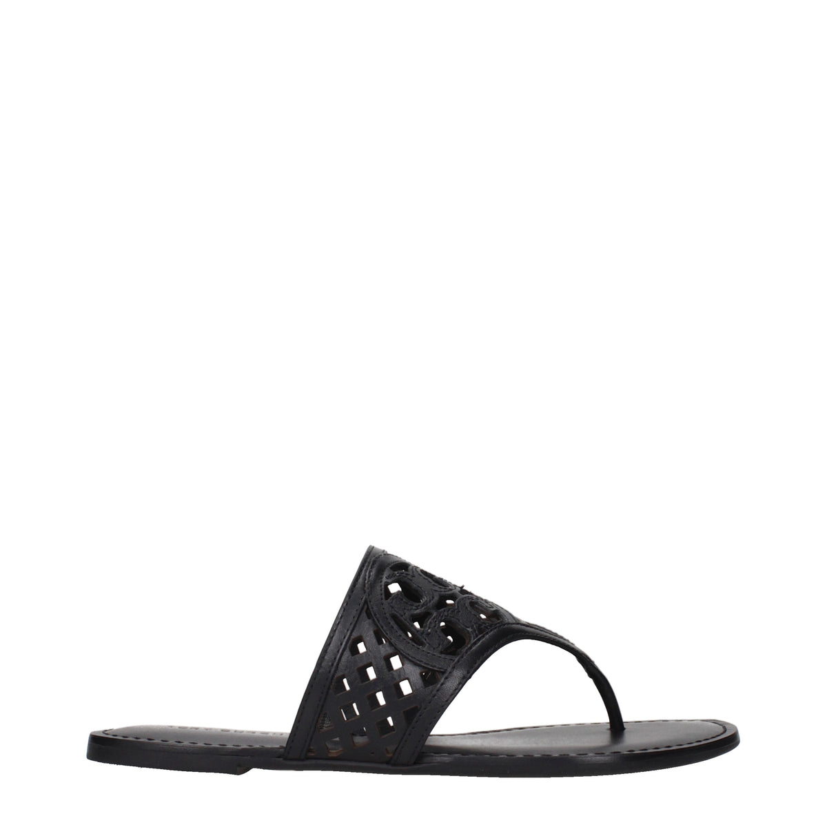 Tory Burch Flip Flops Women Leather Black