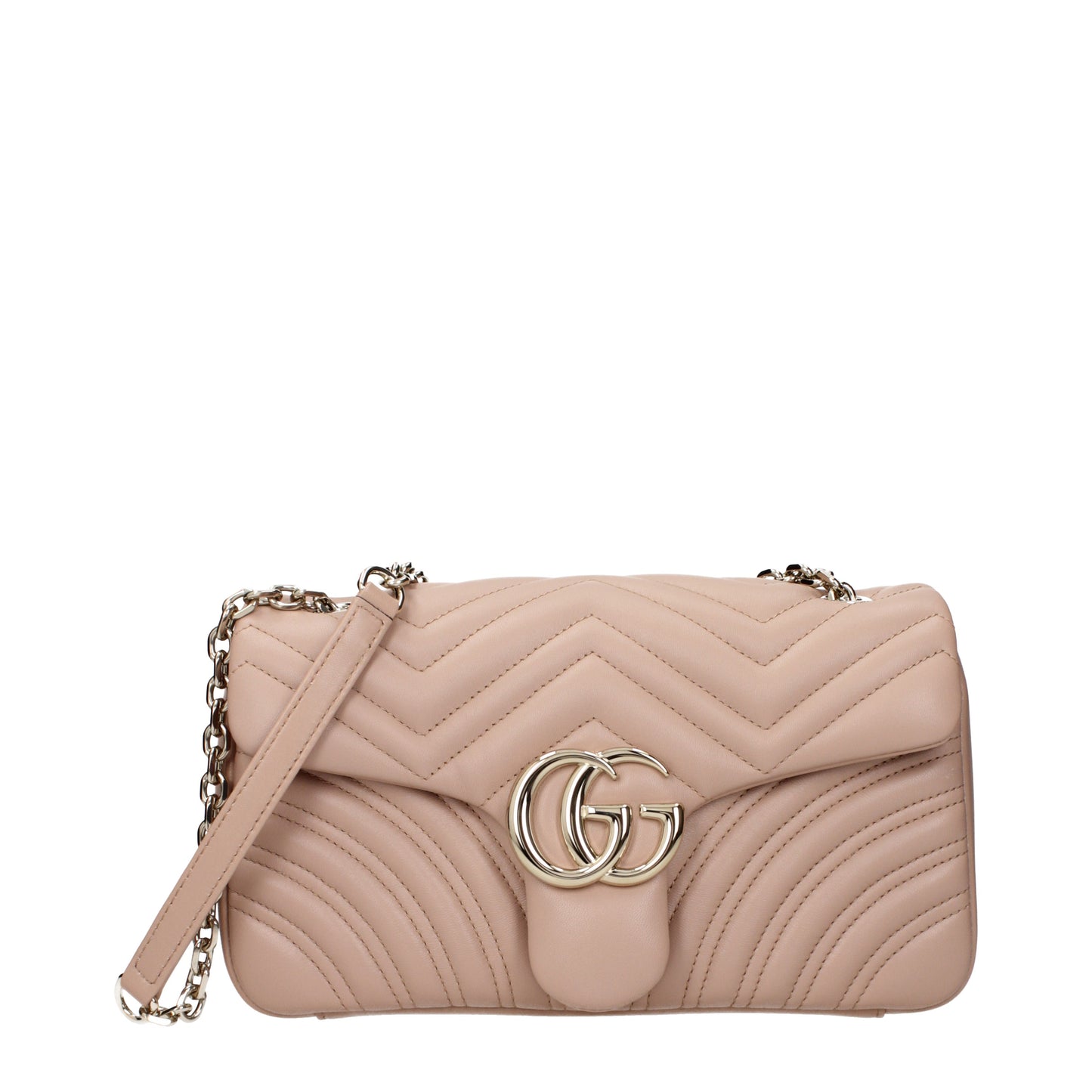 Gucci Shoulder Bags Women Leather Beige/Pink
