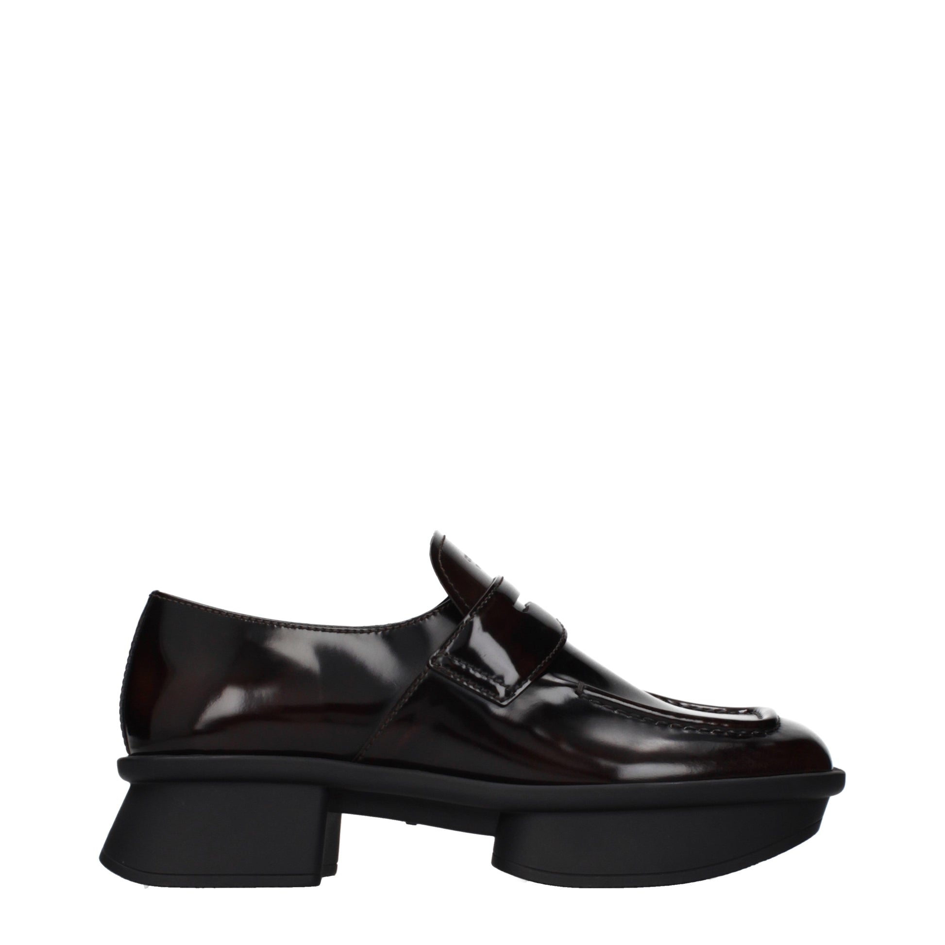 Prada Loafers Women Leather Brown/Burnt