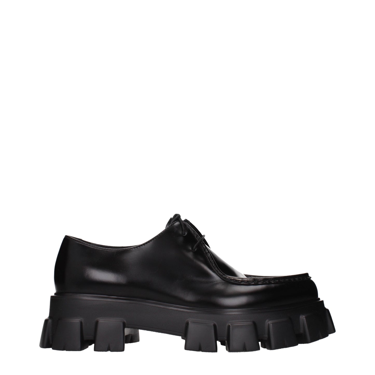 Prada Lace up and Monkstrap Men Leather Black