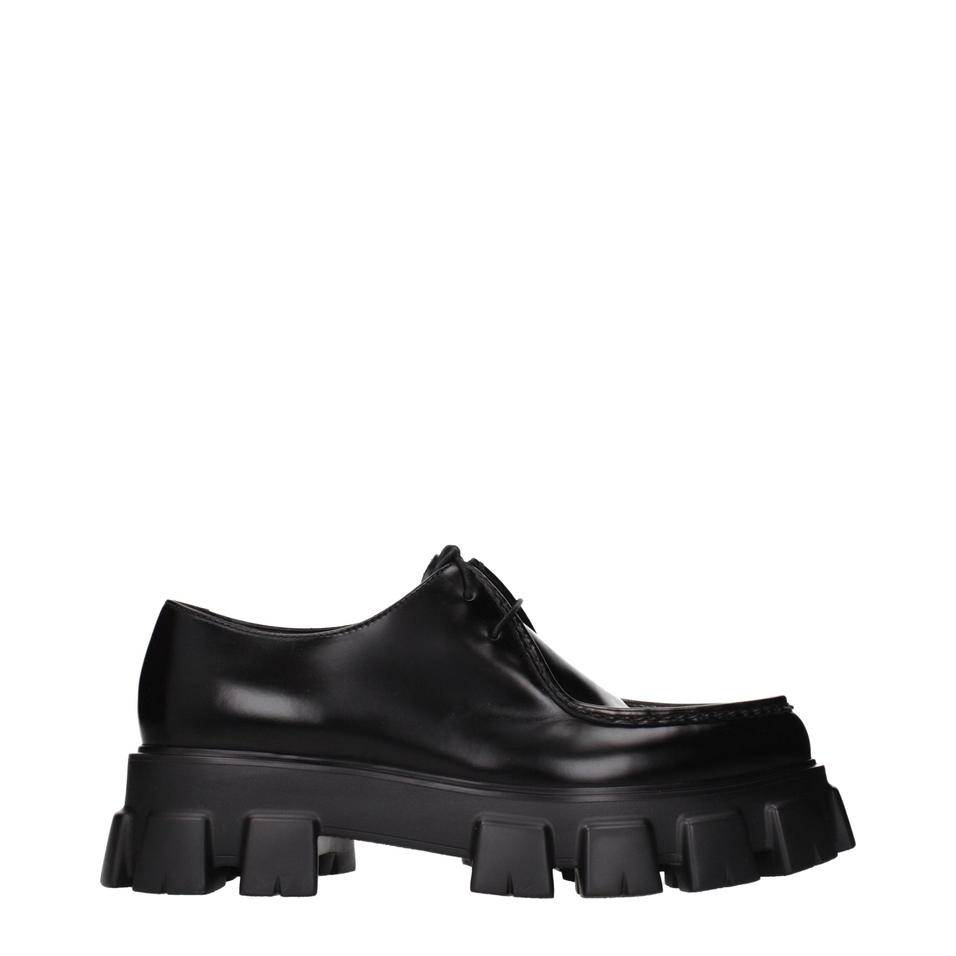 Prada Lace up and Monkstrap Men Leather Black