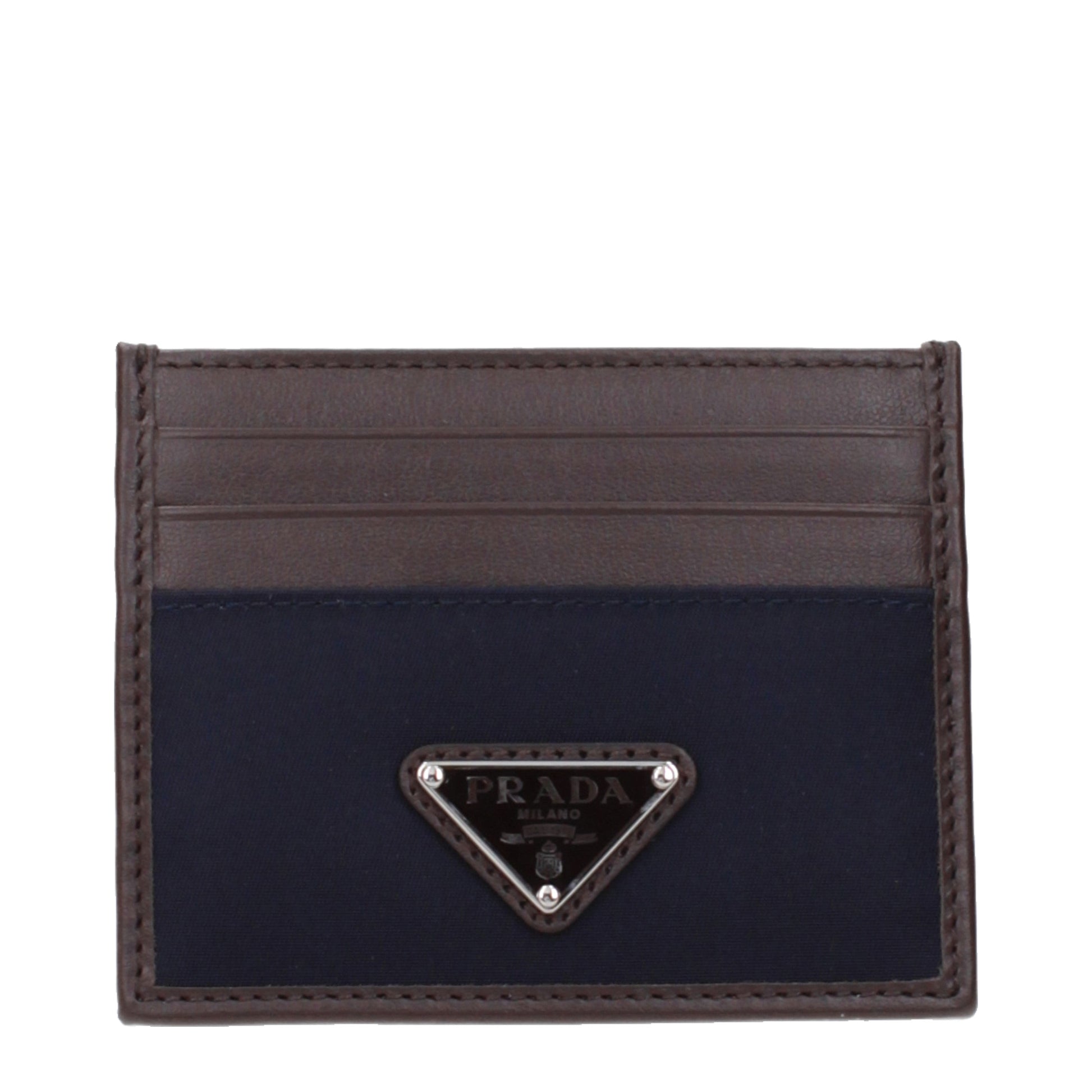 Prada Document Holders Men Fabric  Blue/Brown