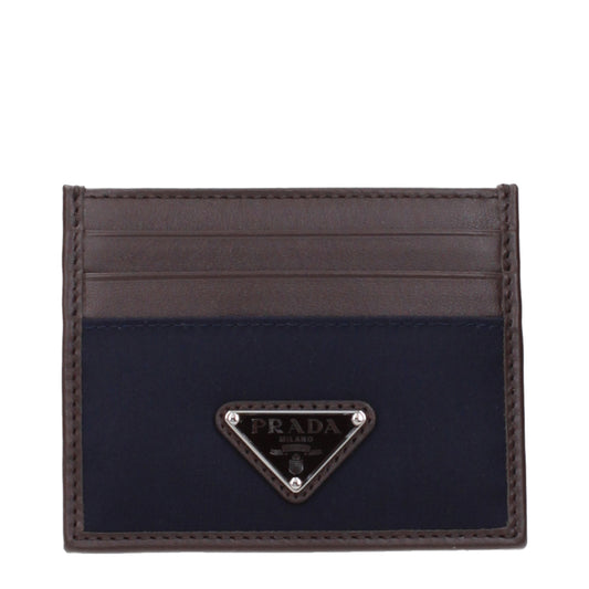 Prada Document Holders Men Fabric  Blue/Brown