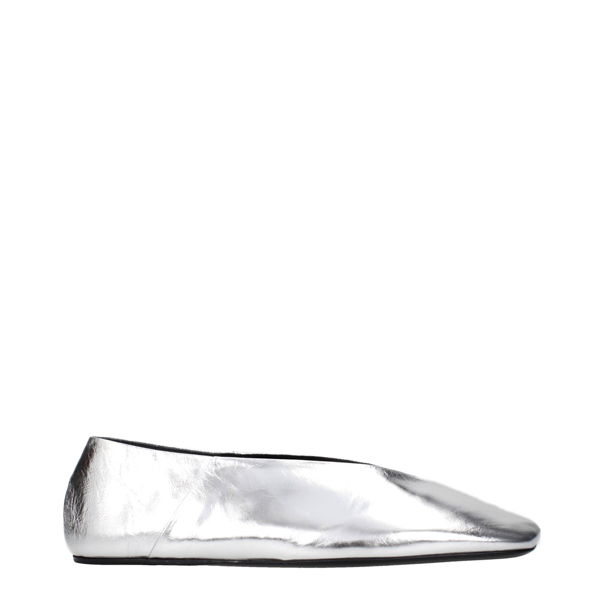 Jil Sander Ballet Flats Women Leather Silver