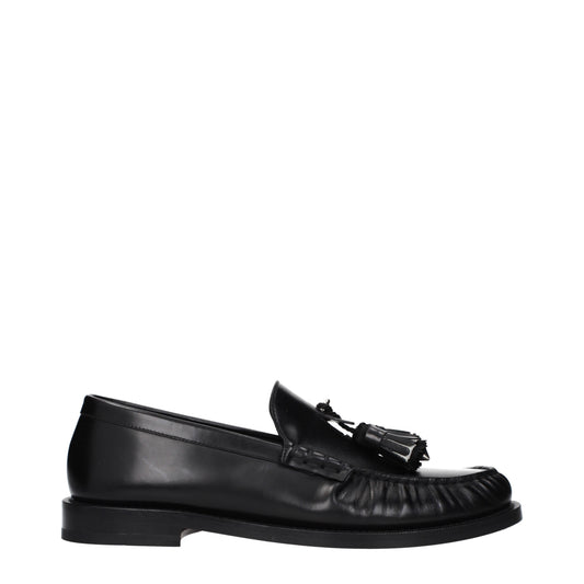 Louboutin Loafers Men Leather Black