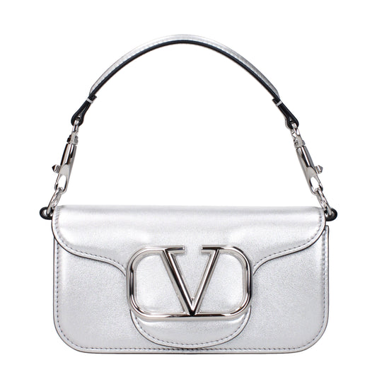 Valentino Garavani Handbags Women Leather Silver