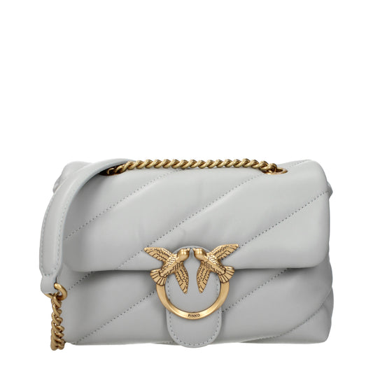 Pinko Shoulder Bags Women Leather Gray/Pearl Grey