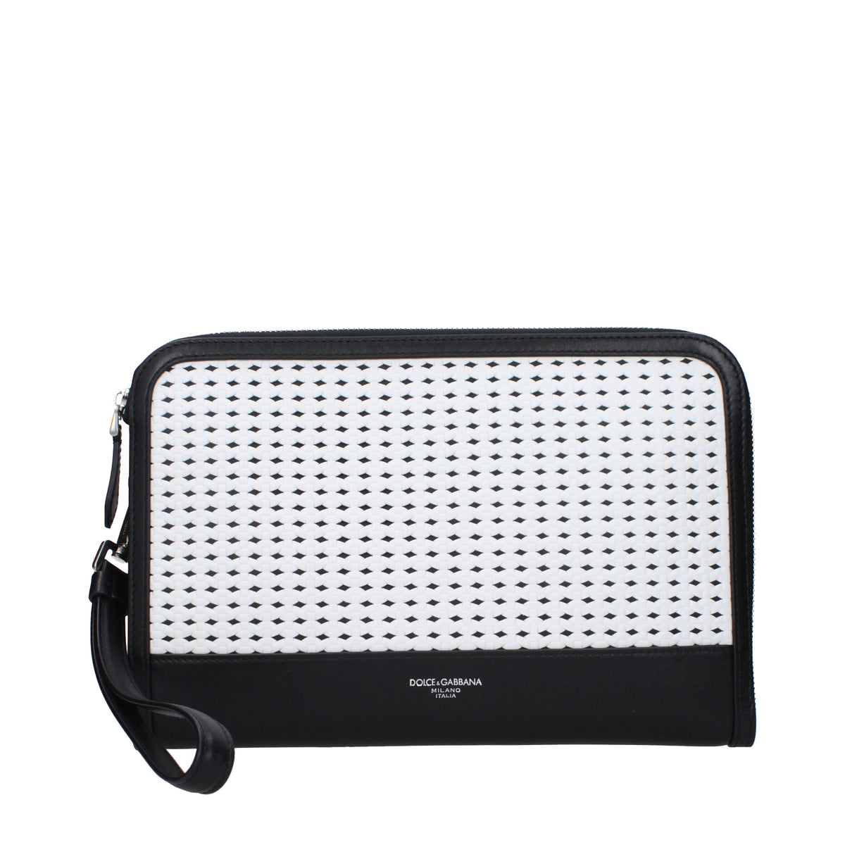Dolce&Gabbana Clutches Men Leather Black/White