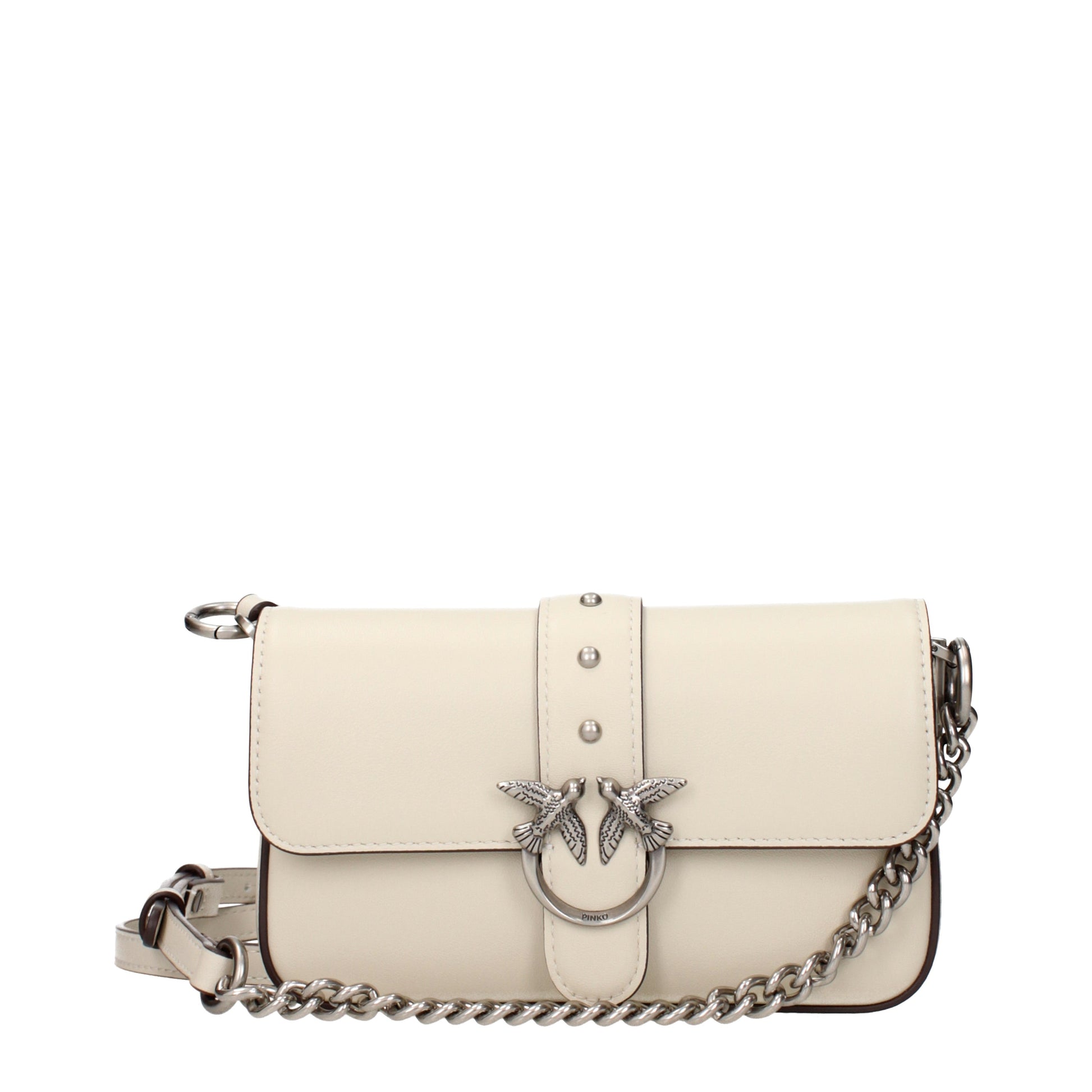 Pinko Crossbody Bags Women Leather Beige