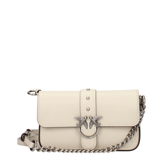 Pinko Crossbody Bags Women Leather Beige