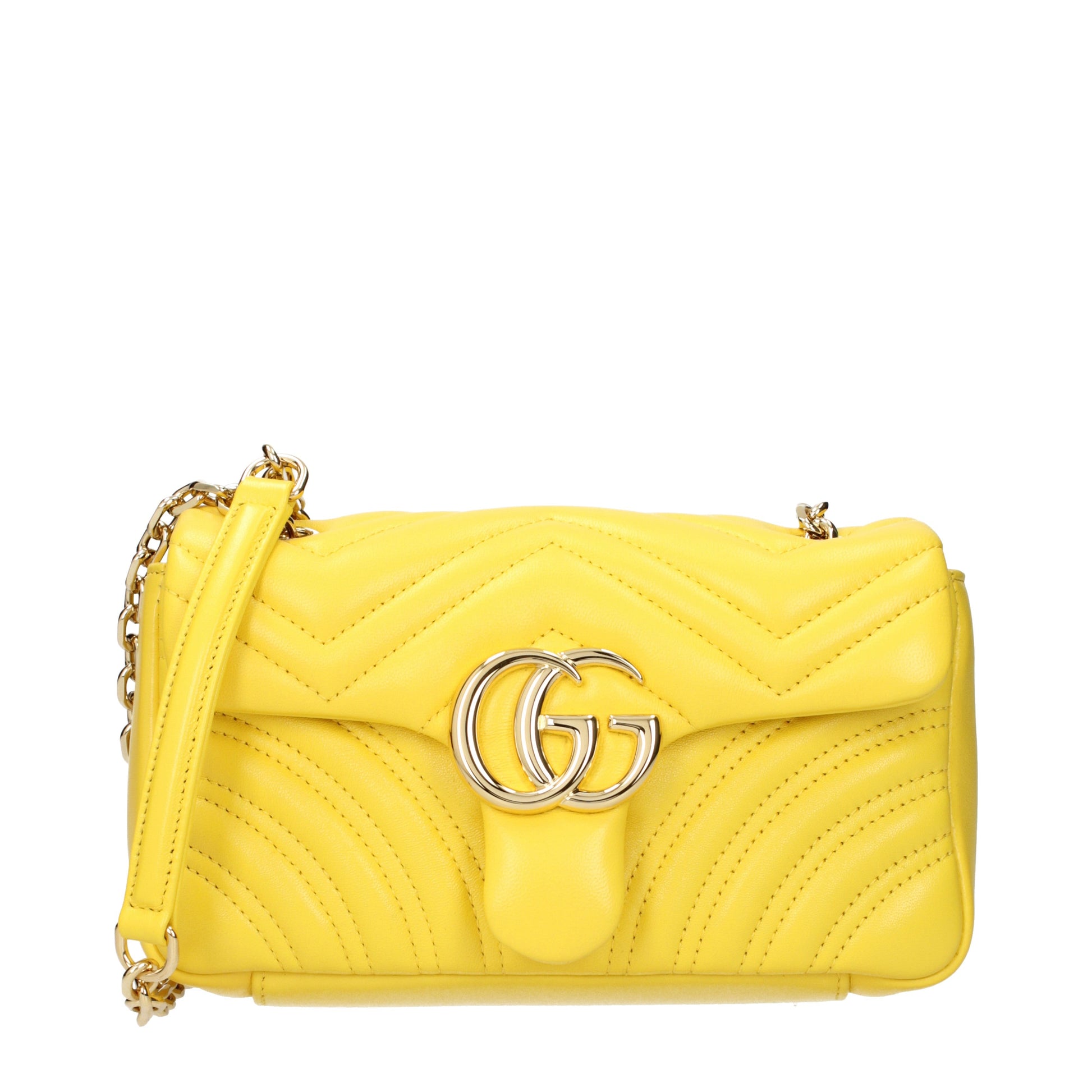 Gucci Shoulder Bags Women Leather Yellow
