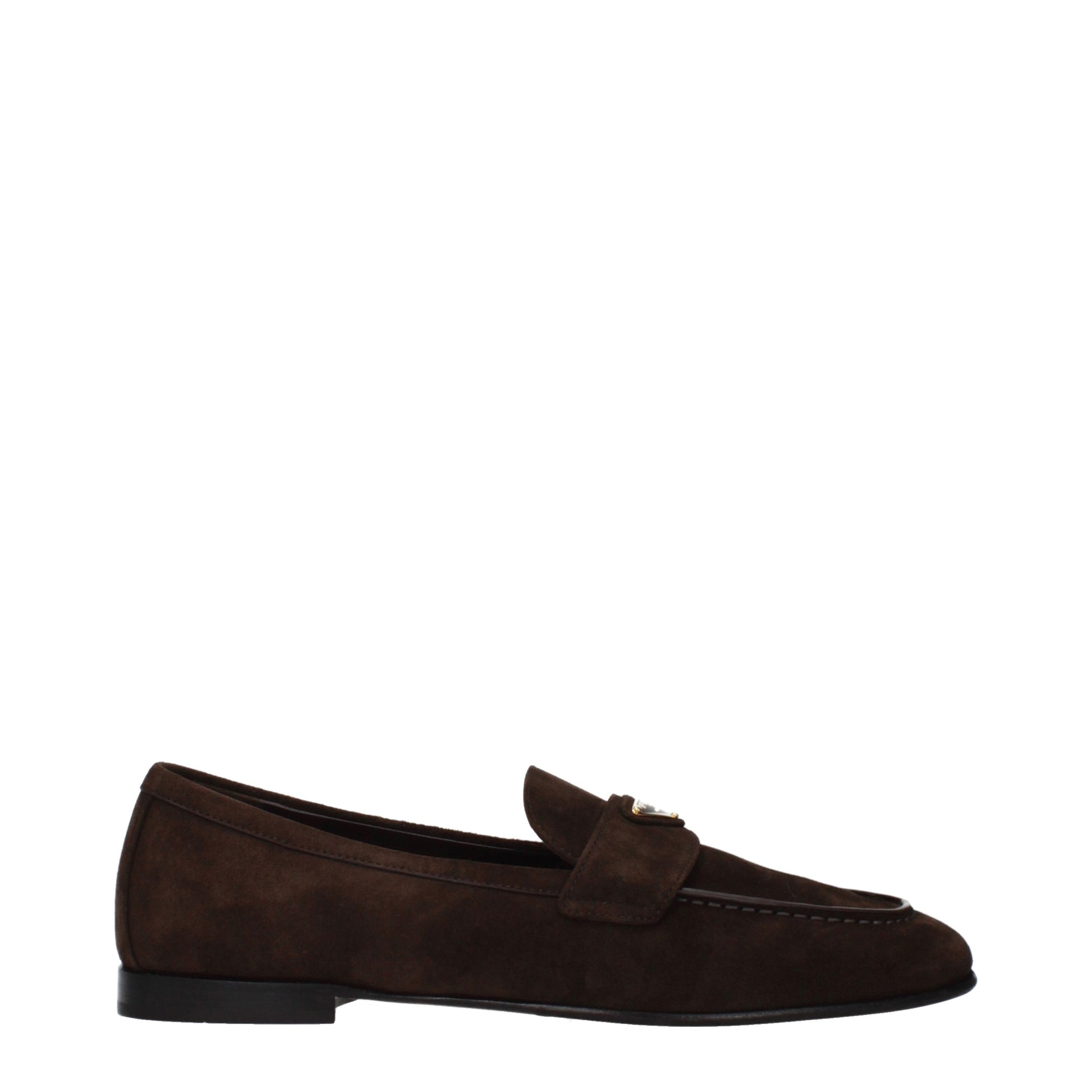 Prada Loafers Women Suede Brown/Dark Brown