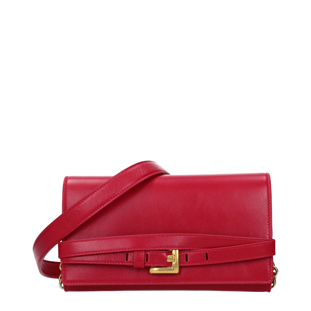 Balmain Clutches Women Leather Fuchsia