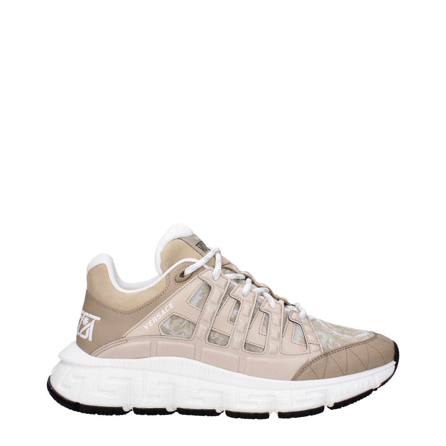 Versace Men's Sneakers in Fabric  Beige