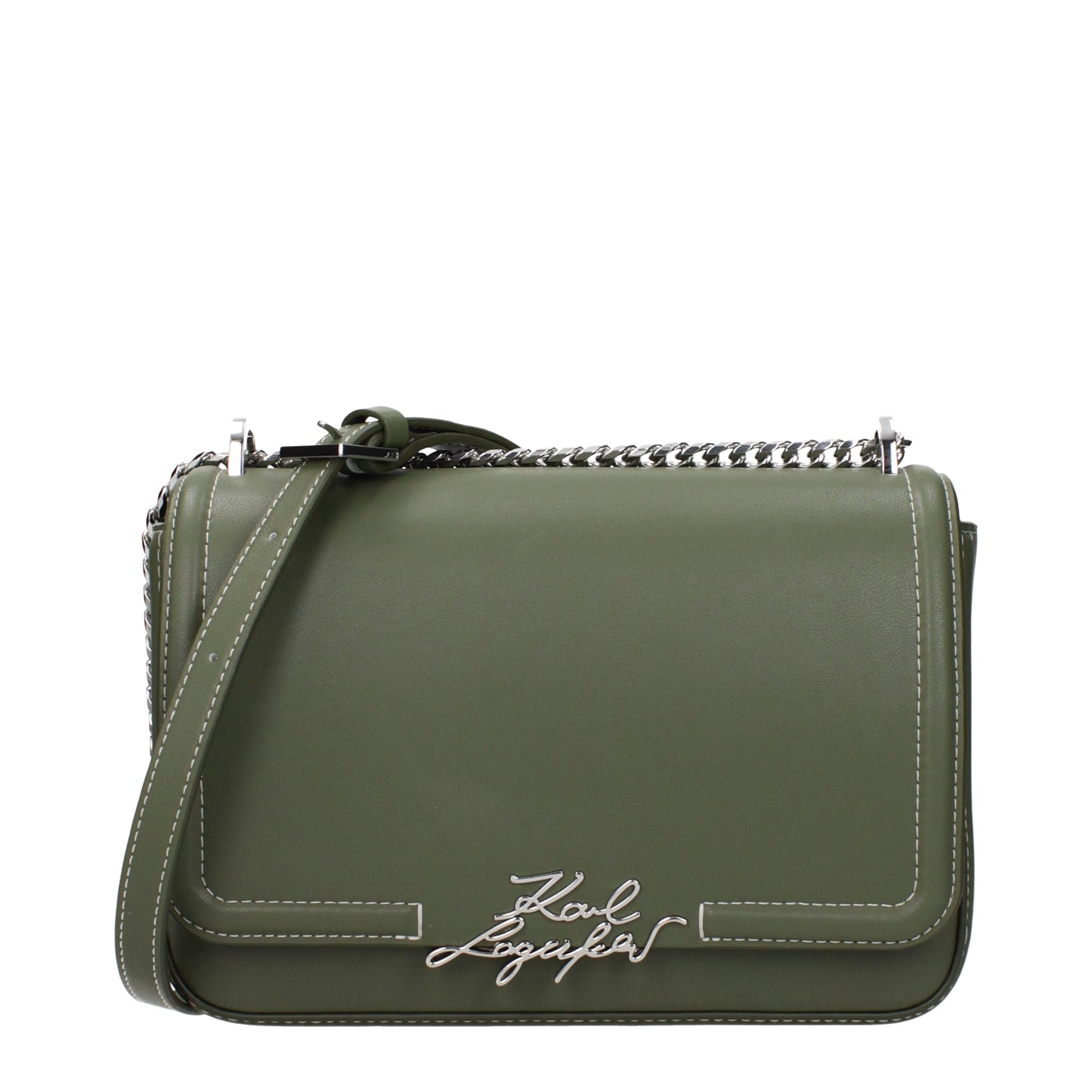 Karl Lagerfeld Shoulder Bags Women Leather Green/Olive