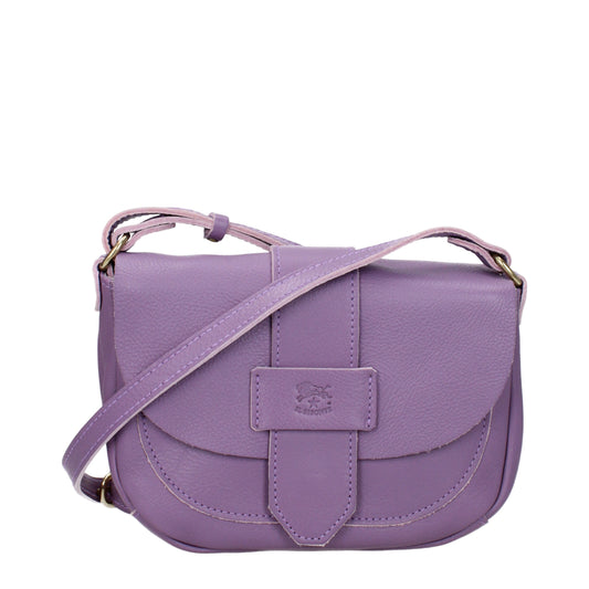 Il Bisonte Crossbody Bags Women Leather Violet/Wisteria