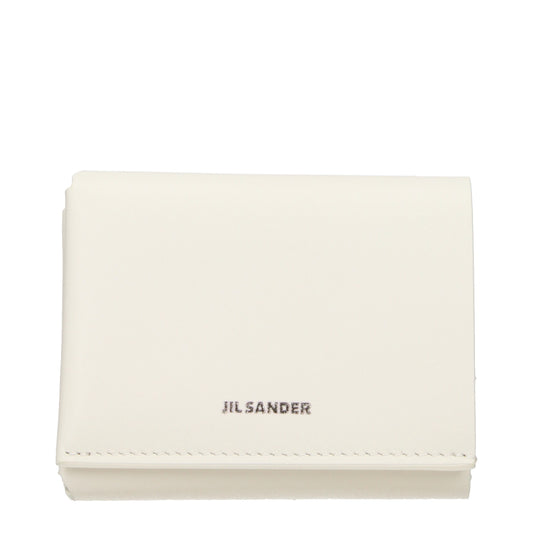Jil Sander Wallets Women Leather Beige/Eggshell