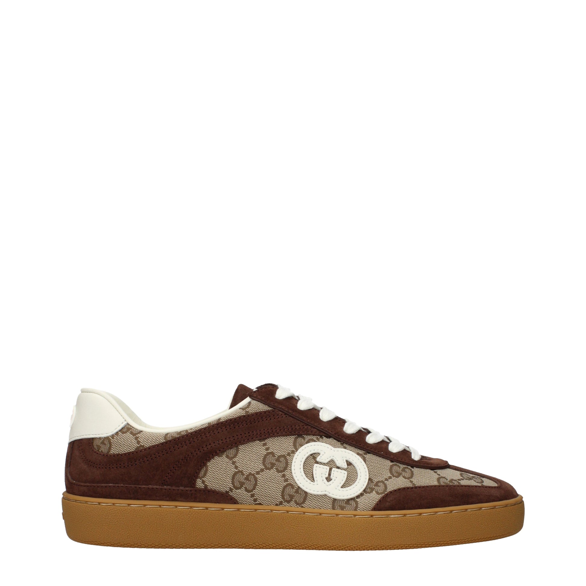 Gucci Sneakers Men Fabric  Beige/Brown