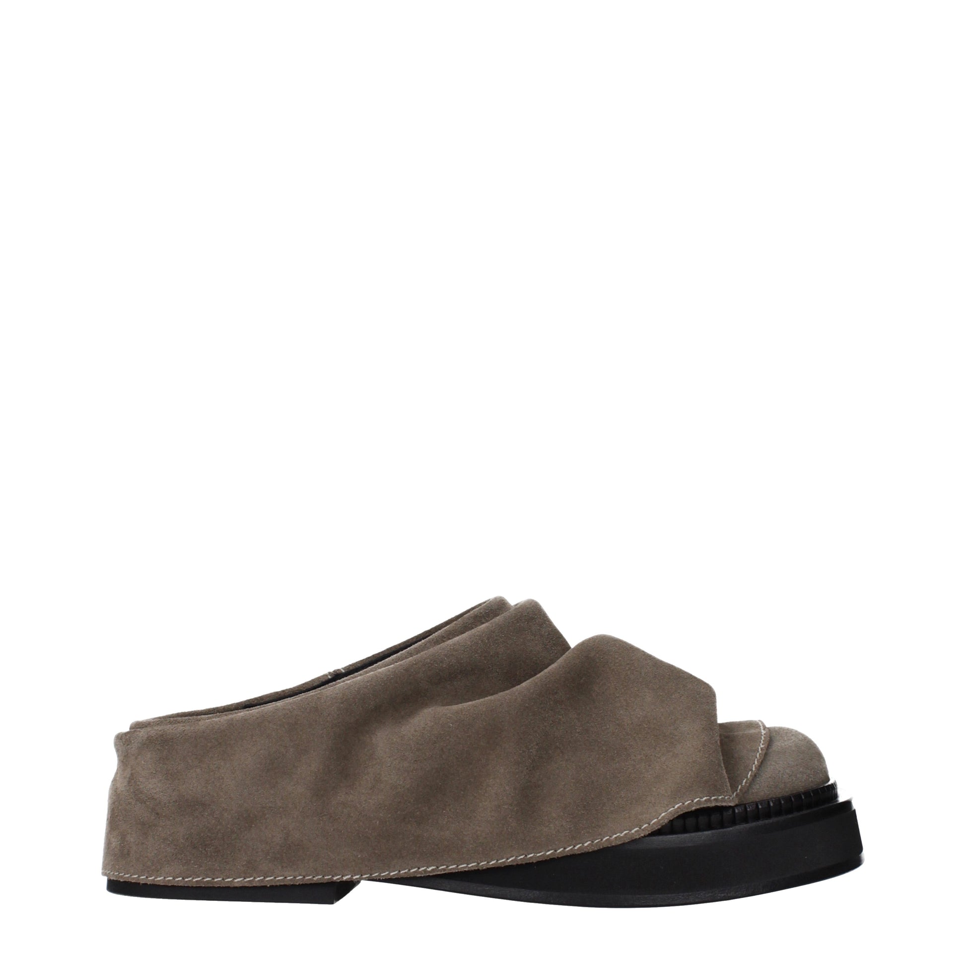 The Attico Slippers and Clogs Women Suede Gray/Taupe
