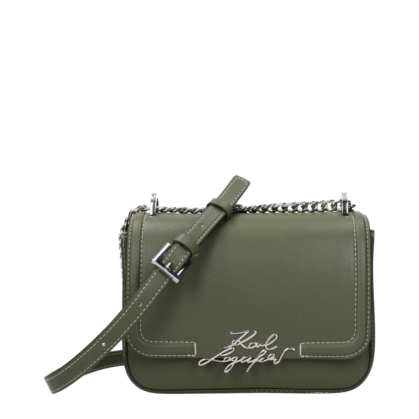 Karl Lagerfeld Crossbody Bags Women Leather Green/Olive