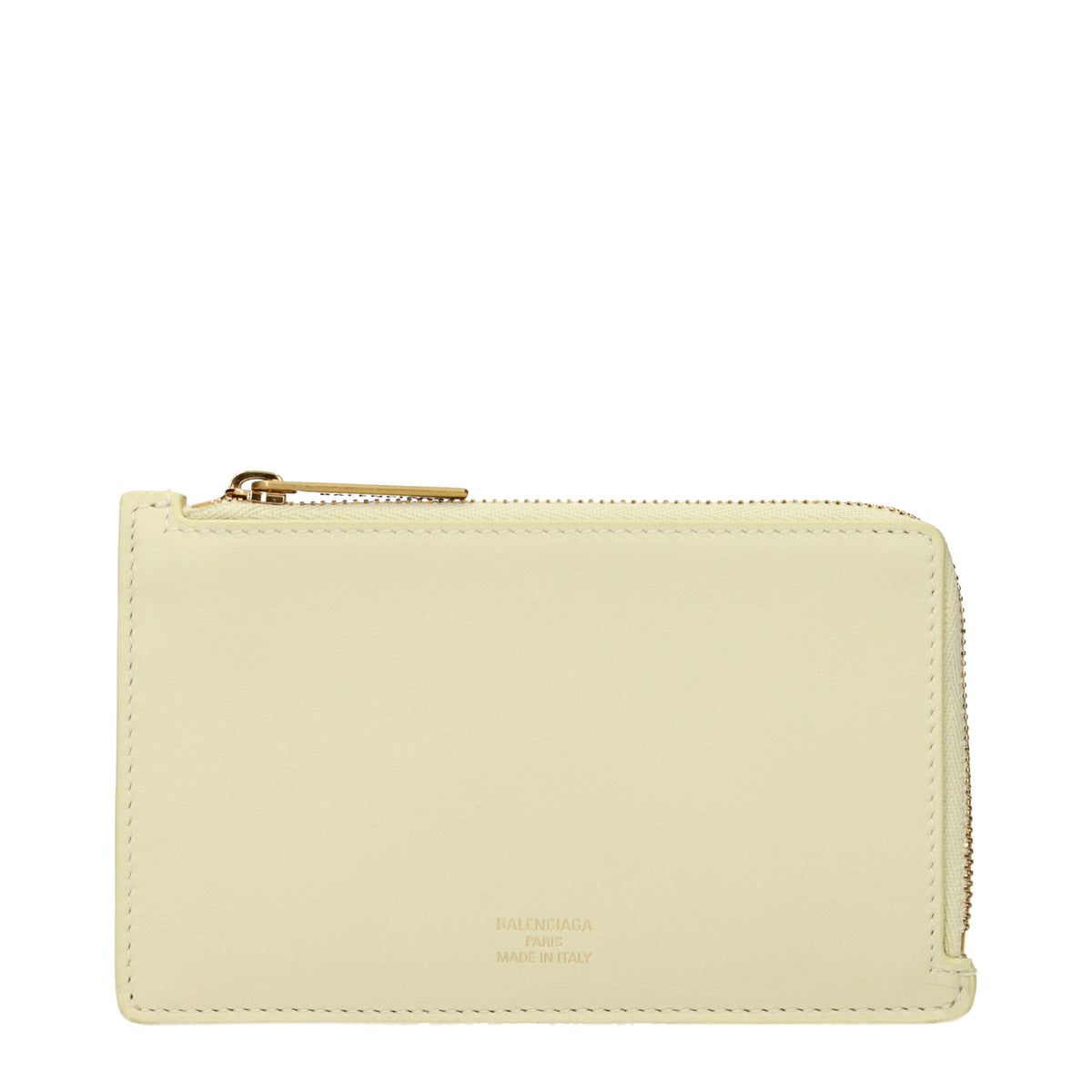 Balenciaga Coin Purses Women Leather Yellow/Champagne