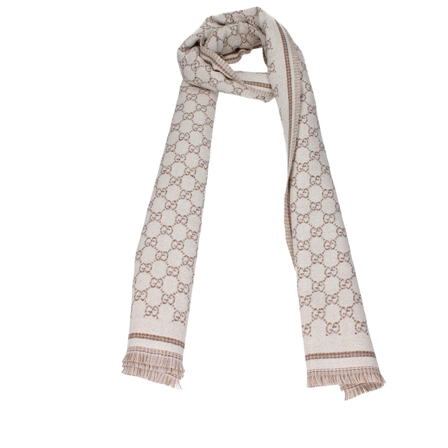 Gucci Scarves Women Wool Beige/Ivory