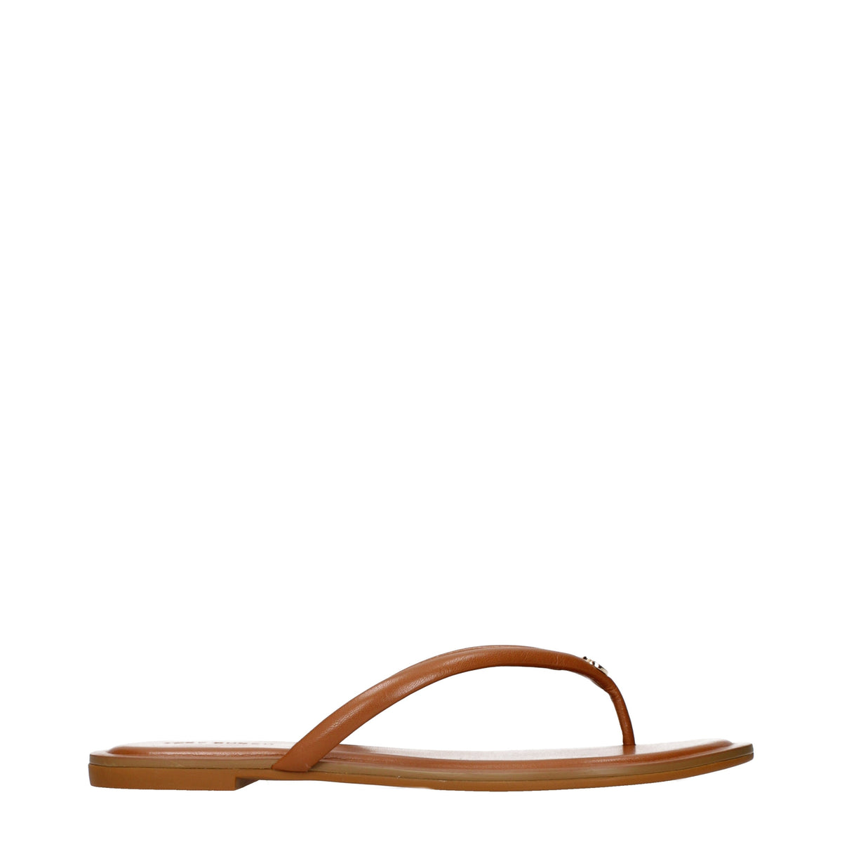 Tory Burch Flip Flops Women Leather Brown/Camel