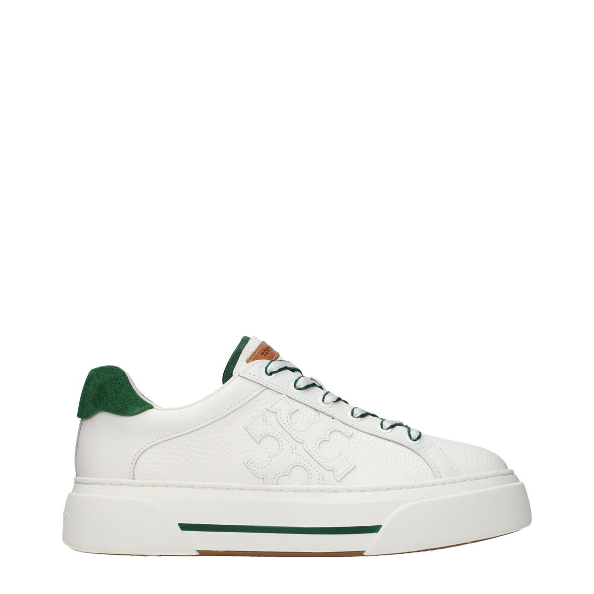 Tory Burch Sneakers Women Leather White/Emerald