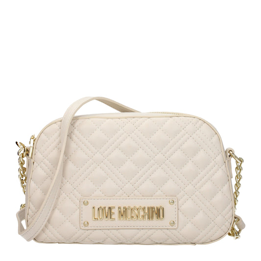 Love Moschino Crossbody Bags Women Polyurethane Beige/Ivory