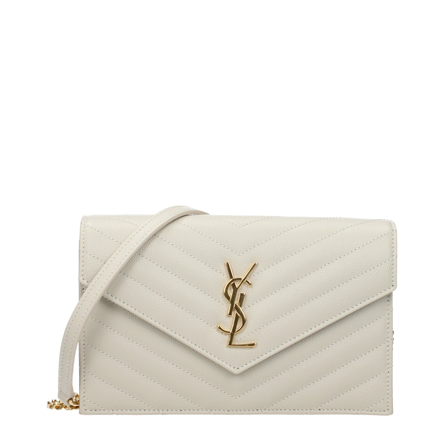 Saint Laurent Crossbody Bags Women Leather Beige/Light Cream