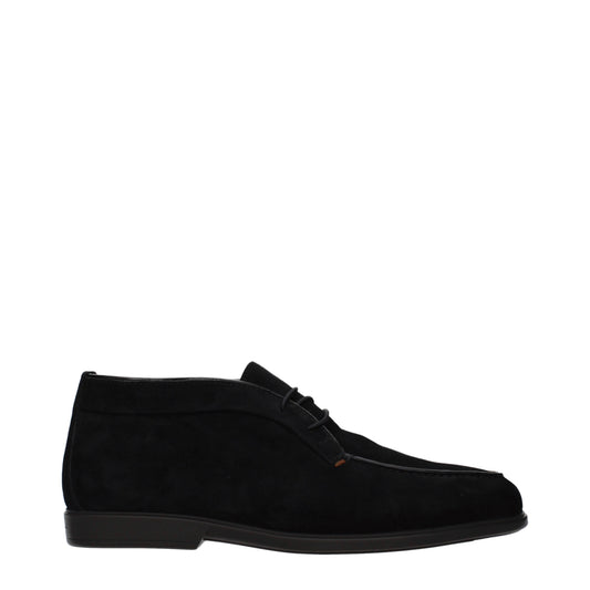 Santoni Ankle Boots Men Suede Black