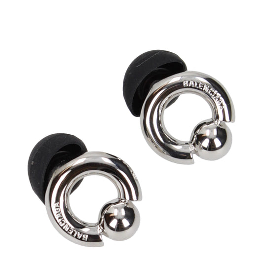 Balenciaga Earrings Men Brass Silver