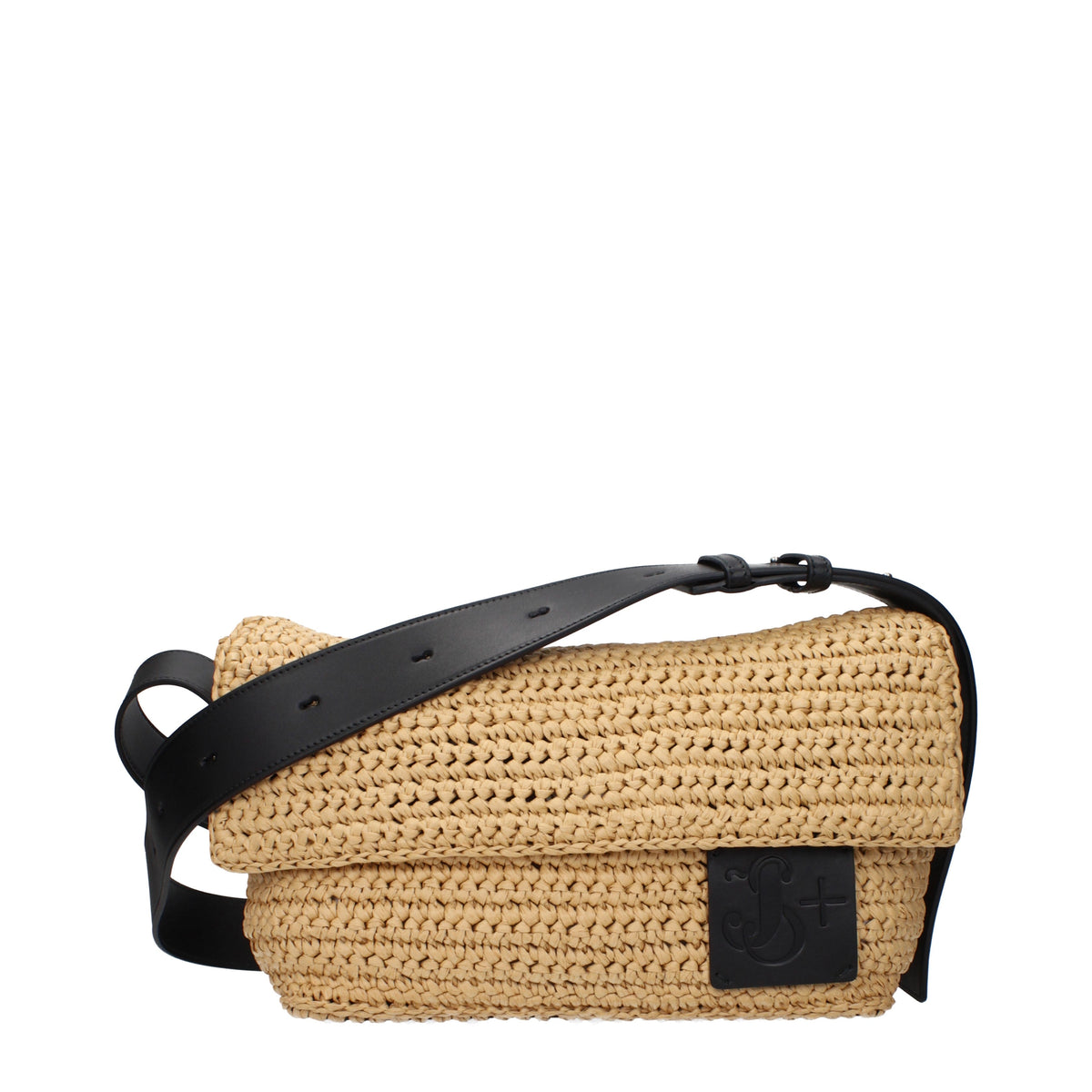 Jil Sander Crossbody Bags Women Raffia Beige/Black